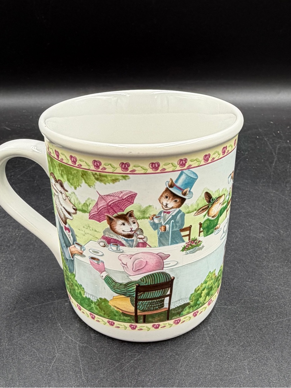Vintage Hallmark HUGS Forest Creature Tea Party Coffee Mug
